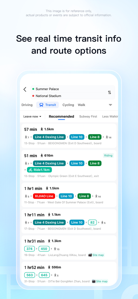 AMap Global - Opciones de ruta de transporte público y navegación de metro en tiempo real en la aplicación AMap Global