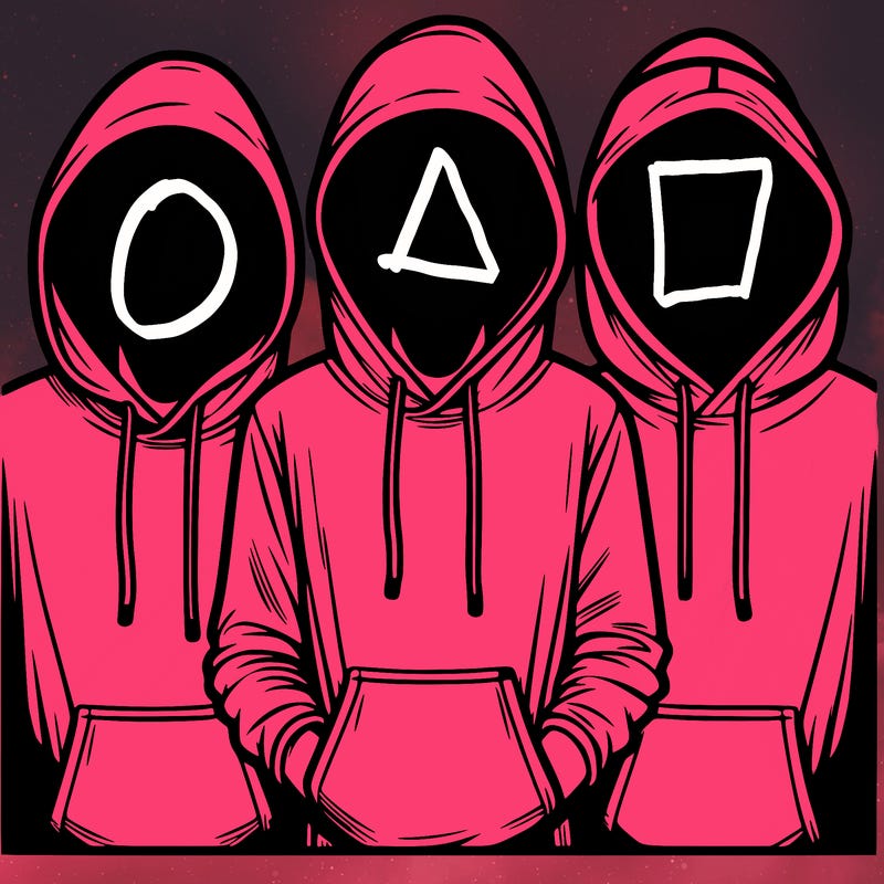 3 faceless people in  hoodies