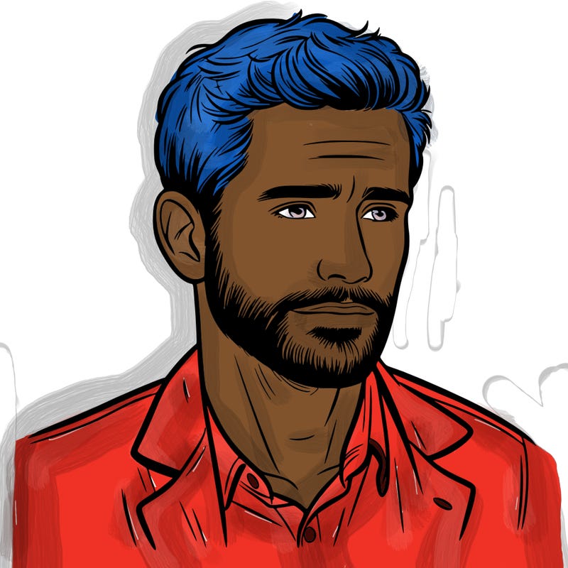 a man with a small beard realistic