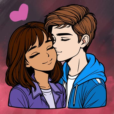 realistic girl and boy  love