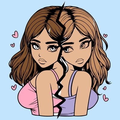 realistic girl split