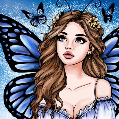 butterfly fairy realistic girl