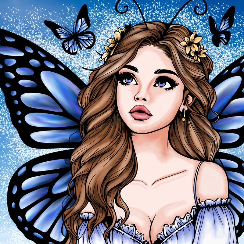 butterfly fairy realistic girl