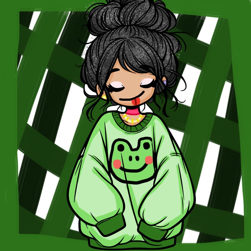 girl with baggy sweatshirt and messy bun