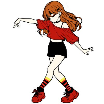 realistic girl danceing