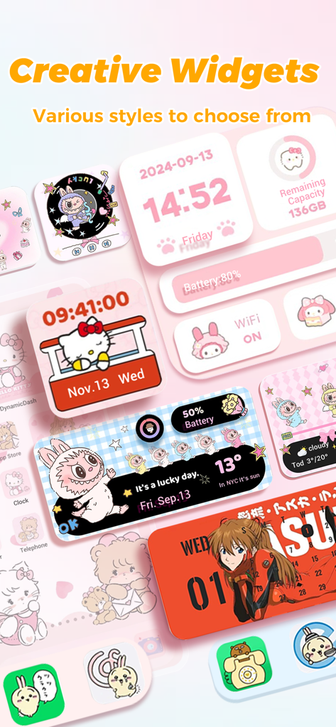 Dynamic Dash - Widget & Theme - 홈 화면 맞춤 설정을 위한 창의적이고 미적인 iOS 위젯 모음