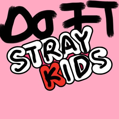 bubble letters saying stray kids