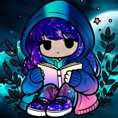 girl in oversized hoodie reading a book