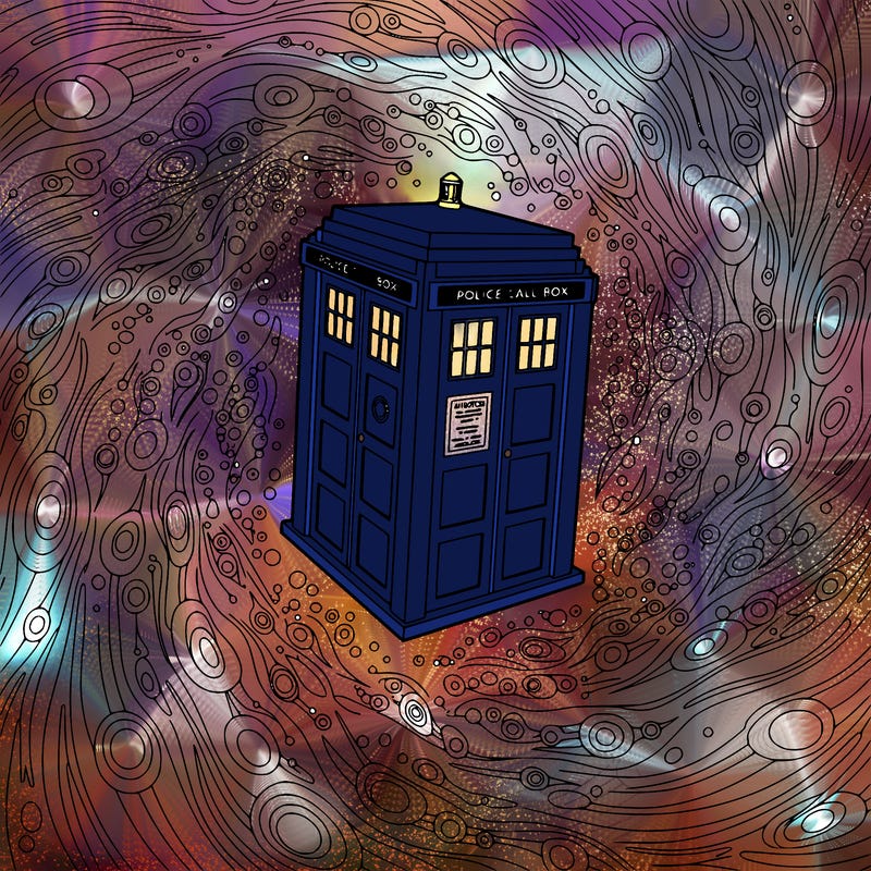 the tardis flying through space