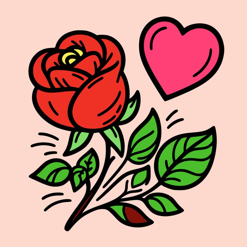rose and heart