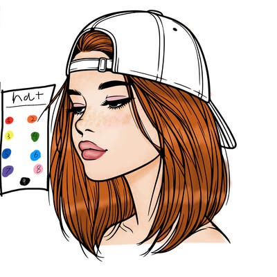 realistic  girl with a backwards hat