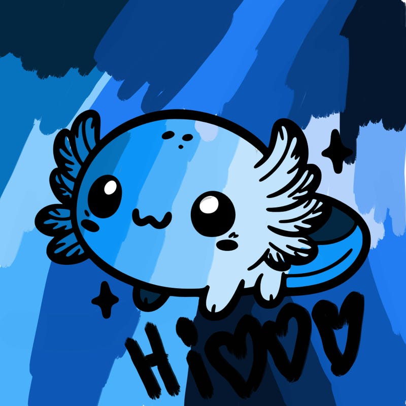 cute easy baby axolotl