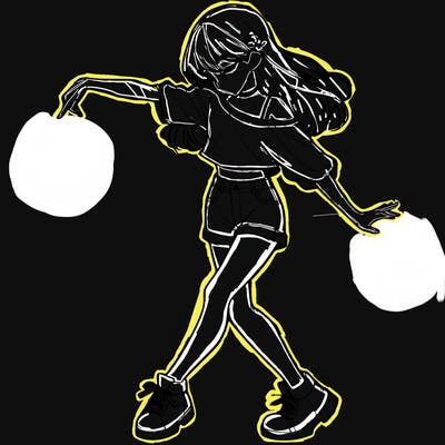 realistic girl danceing