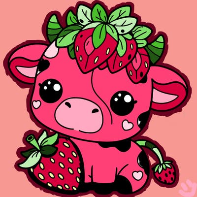 cute strawberry cow