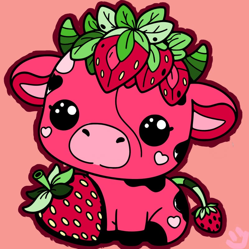 cute strawberry cow