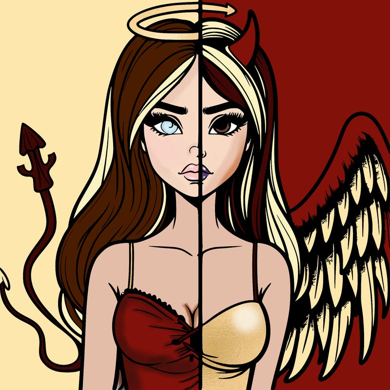 devil vs angel realistic girl
