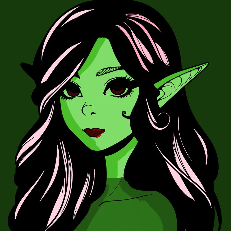 elf girl realistic dark fantasy