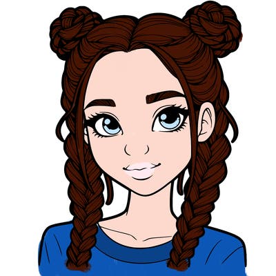 realistic girl with braids