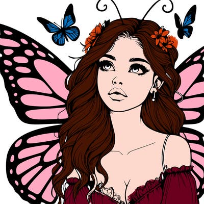 butterfly fairy realistic girl