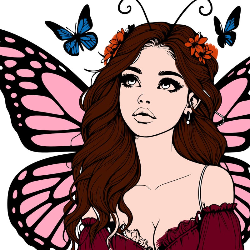butterfly fairy realistic girl