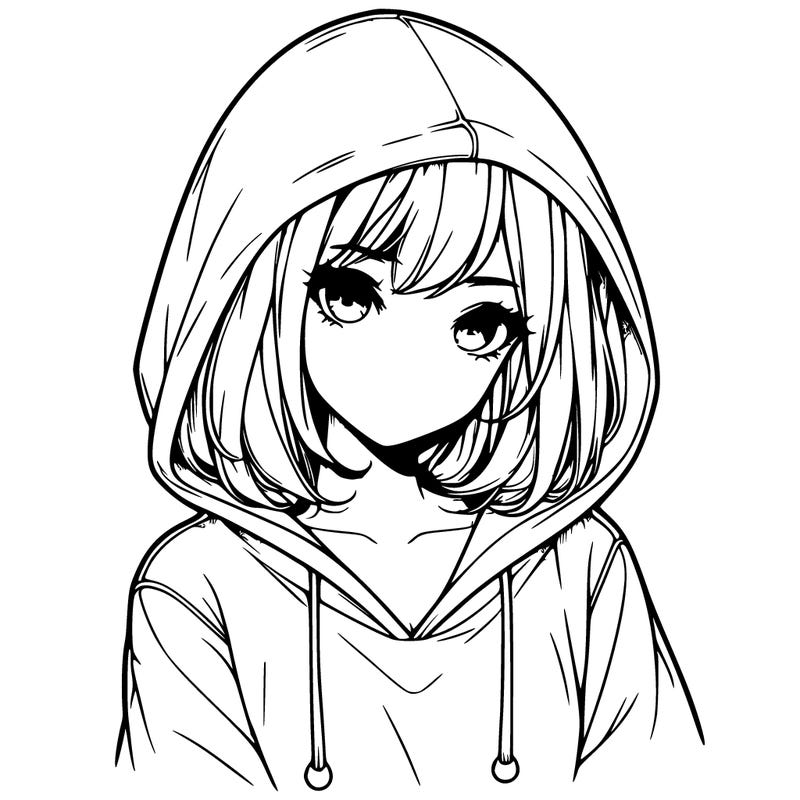 realistic hoodie girl
