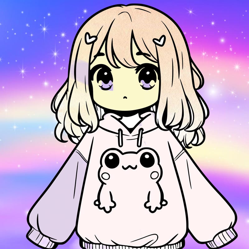 girl wearing frogging sweatshirt