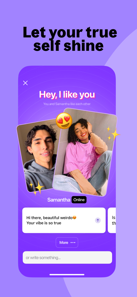Hily dating app screen showing a mutual match between two users with a fun icebreaker message.