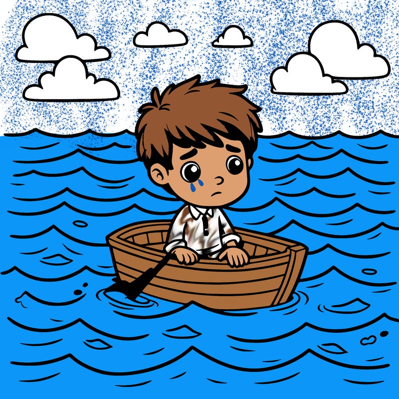 boy lost at sea