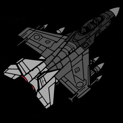 fighter jet in space
