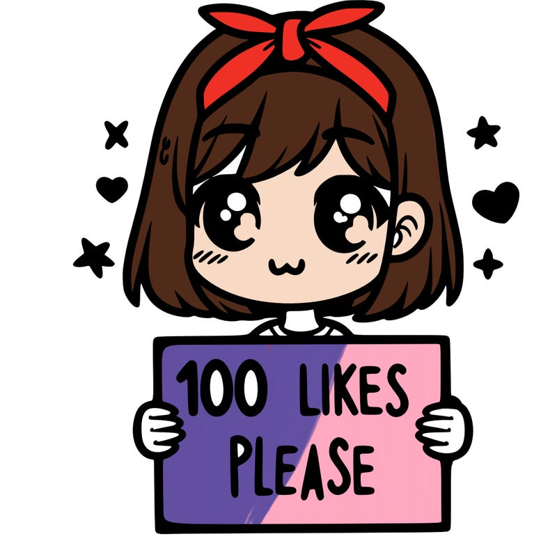 girl holding sign saying 100 likes please
