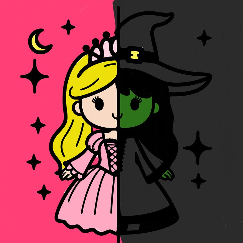 split princess and witch