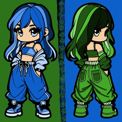 girl in crop top and baggy pants