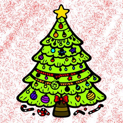 christmas tree with lots of details