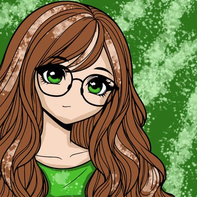 a realistic girl with glasses and long hair