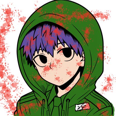 manga character with a hoodie