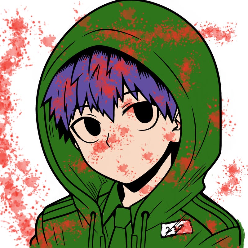 manga character with a hoodie
