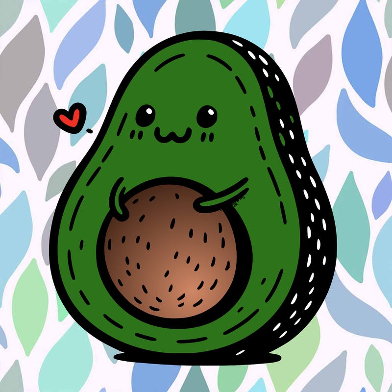 an avocado hugging an avocado