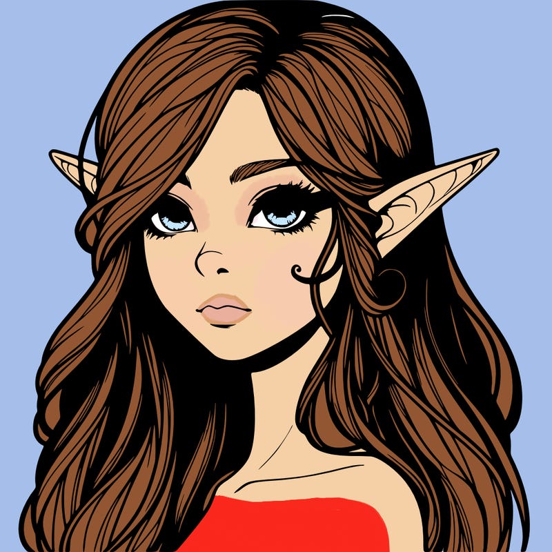 elf girl realistic dark fantasy