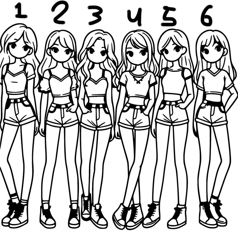 a group of girls wearing crop tops and shorts