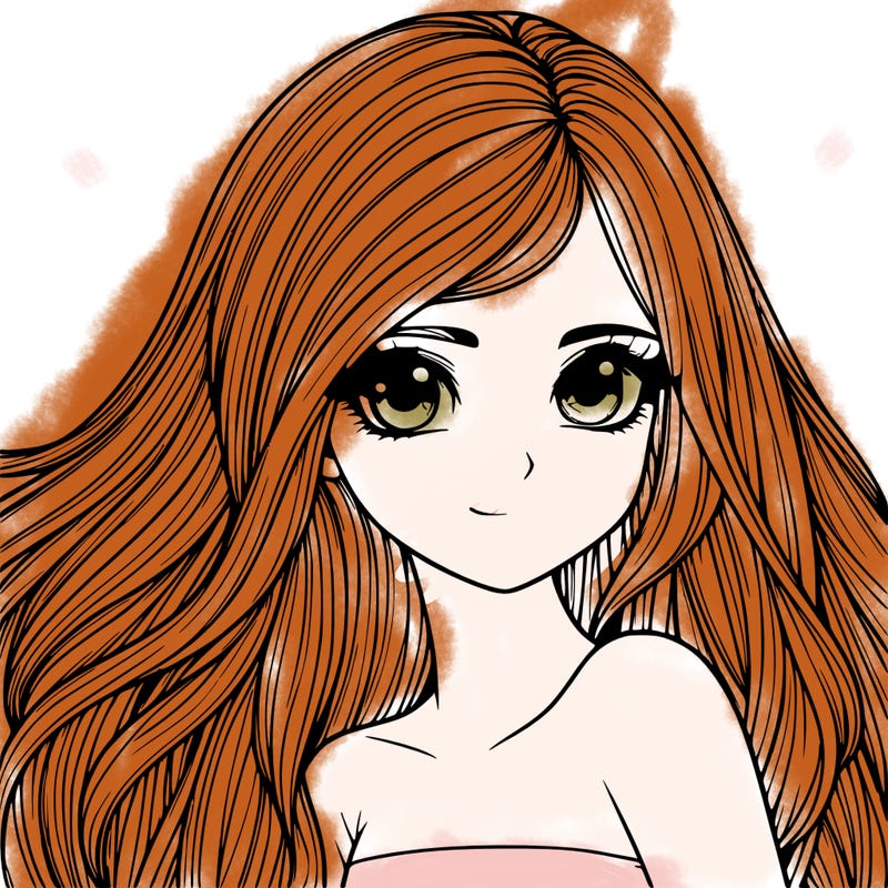 realistic girl pretty long hair