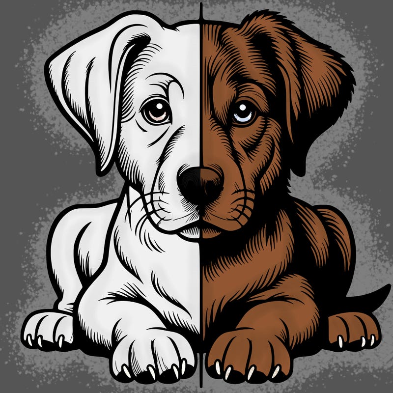 realistic dog split picture