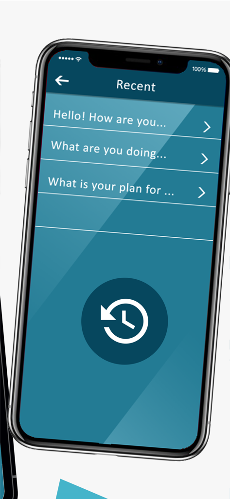 Voice to Text- Voice Typing - A mobile interface displaying a list of recent voice to text transcriptions under the heading Recent