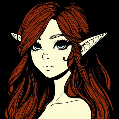 elf girl realistic dark fantasy
