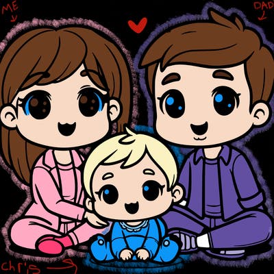 cute family with a baby