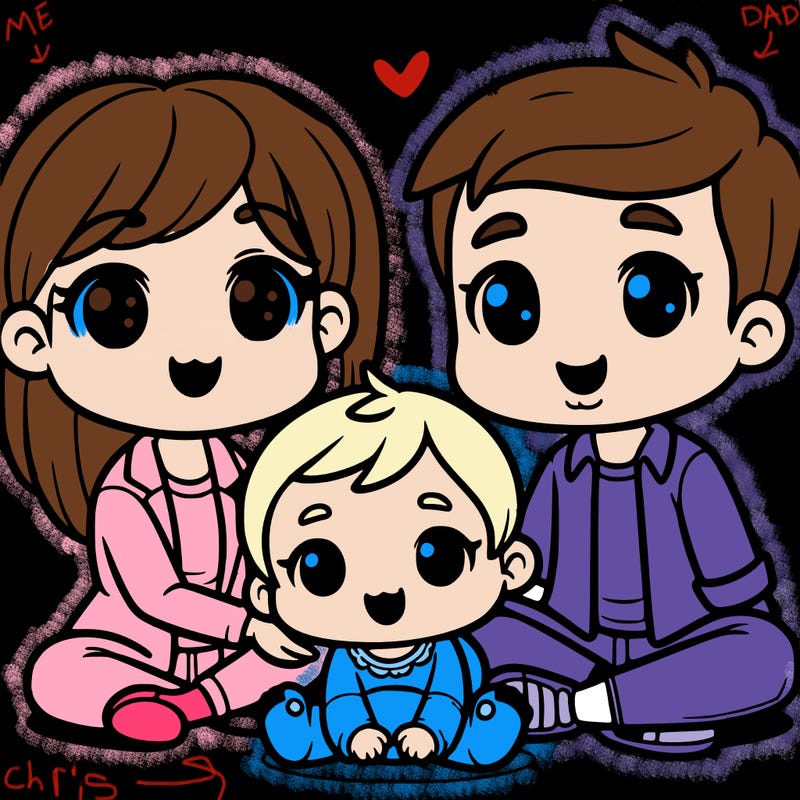 cute family with a baby