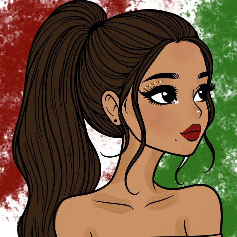 a beautiful and realistic girl with a high pony tail