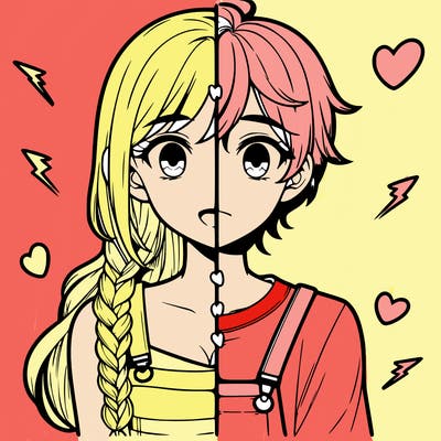 realistic girl boy split