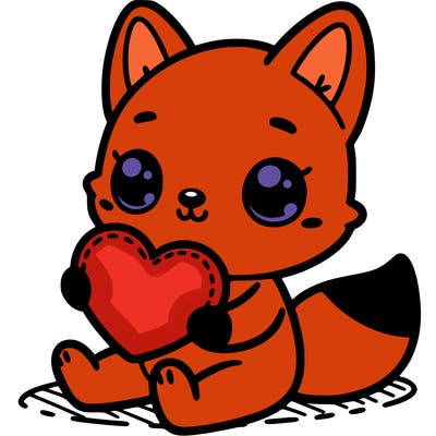 animal holding heart