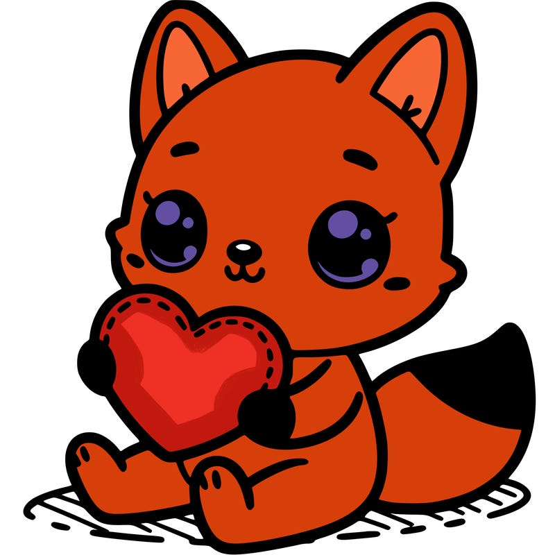 animal holding heart