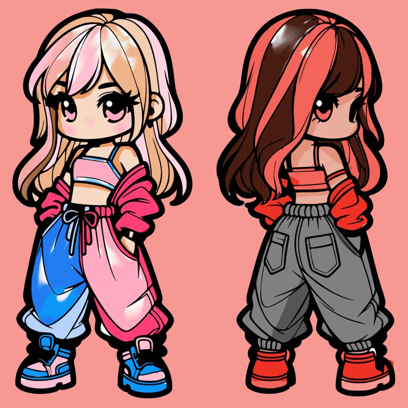 girl in crop top and baggy pants